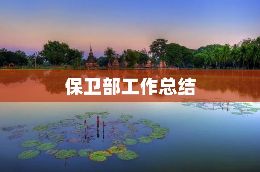 保卫部工作总结