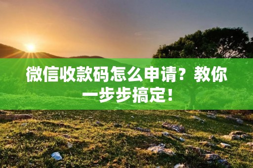 微信收款码怎么申请？教你一步步搞定！