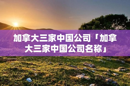 加拿大三家中国公司「加拿大三家中国公司名称」 加拿大三家中国公司「加拿大三家中国公司名称」