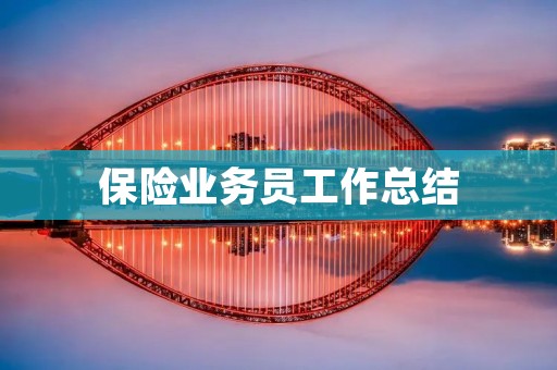 保险业务员工作总结