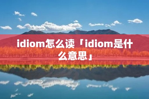 idiom怎么读「idiom是什么意思」