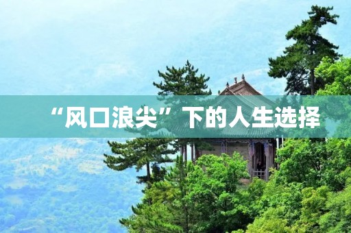 “风口浪尖”下的人生选择