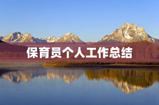 保育员个人工作总结