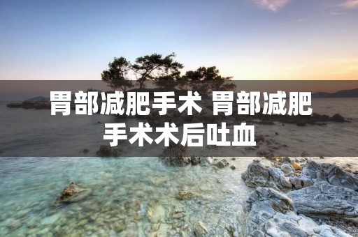 胃部减肥手术 胃部减肥手术术后吐血