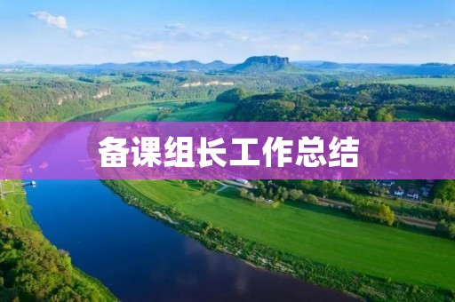 备课组长工作总结