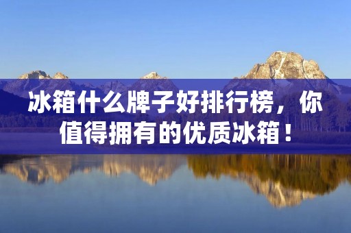 冰箱什么牌子好排行榜,你值得拥有的优质冰箱! 冰箱什么牌子好排行榜,你值得拥有的优质冰箱!