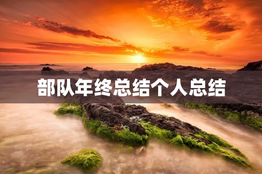 部队年终总结个人总结:回顾过去,展望未来