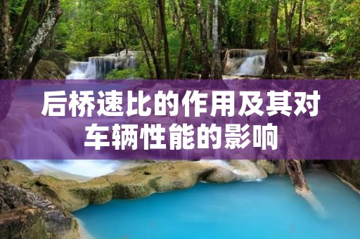后桥速比的作用及其对车辆性能的影响 后桥速比的作用及其对车辆性能的影响