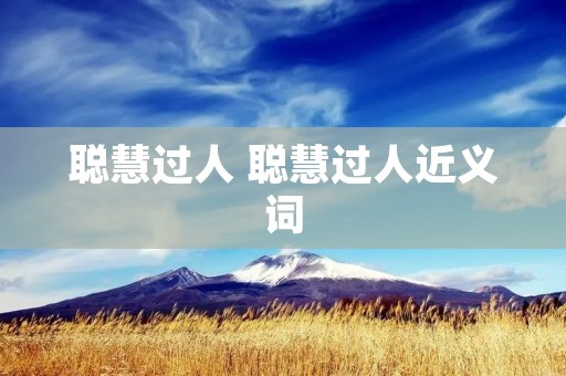 聪慧过人 聪慧过人近义词