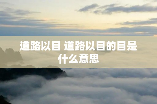 道路以目 道路以目的目是什么意思