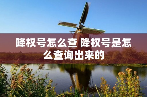 降权号怎么查 降权号是怎么查询出来的