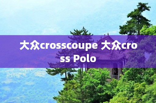 大众crosscoupe 大众cross Polo