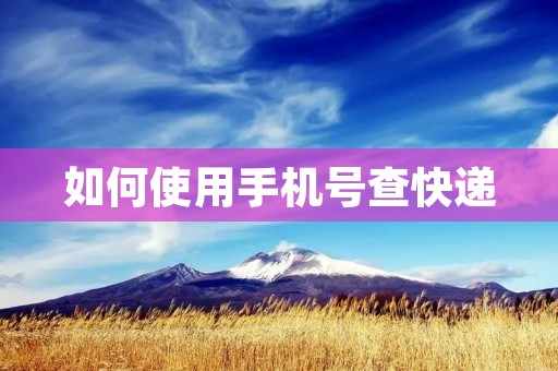 如何使用手机号查快递 如何使用手机号查快递