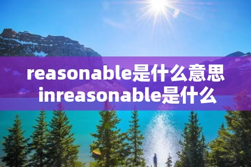 reasonable是什么意思 inreasonable是什么意思