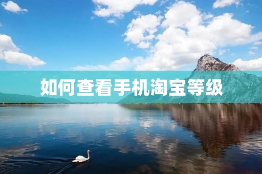如何查看手机淘宝等级 如何查看手机淘宝等级