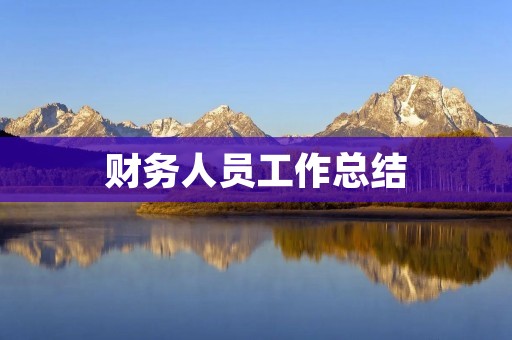 财务人员工作总结:如何成为一名高效的财务人员
