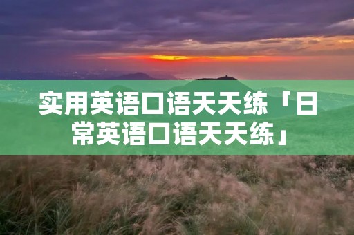 实用英语口语天天练「日常英语口语天天练」