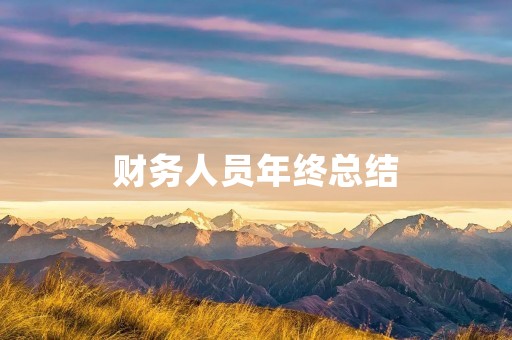 财务人员年终总结:经验与教训