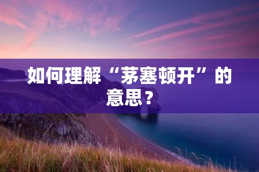 如何理解“茅塞顿开”的意思?