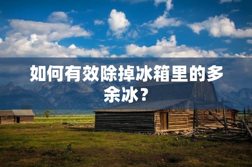 如何有效除掉冰箱里的多余冰?