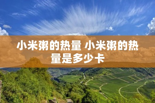 小米粥的热量 小米粥的热量是多少卡