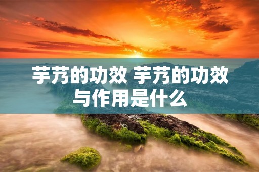 芋艿的功效 芋艿的功效与作用是什么
