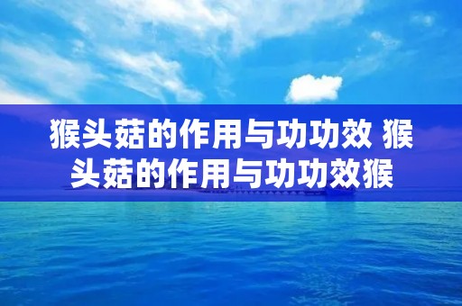猴头菇的作用与功功效 猴头菇的作用与功功效猴