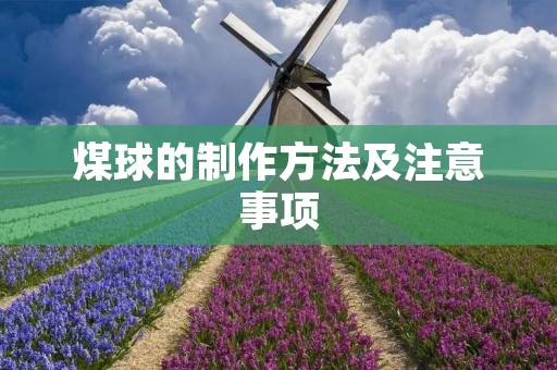 煤球的制作方法及注意事项