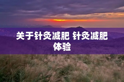 关于针灸减肥 针灸减肥体验