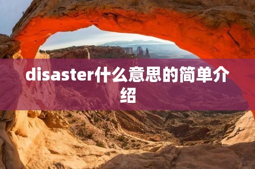 disaster什么意思的简单介绍