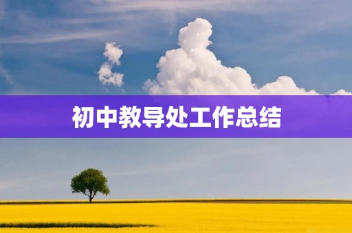 初中教导处工作总结