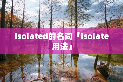 isolated的名词「isolate用法」