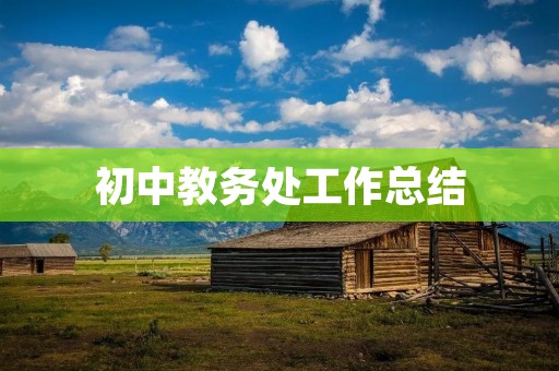 初中教务处工作总结