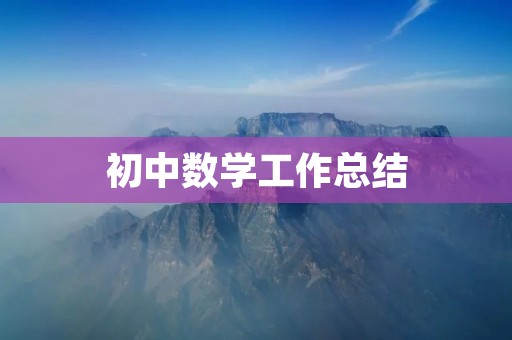 初中数学工作总结