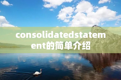 consolidatedstatement的简单介绍