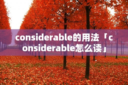 considerable的用法「considerable怎么读」