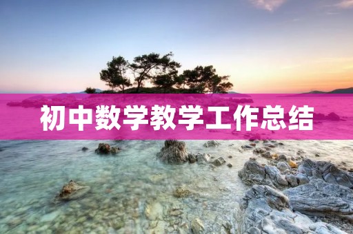 初中数学教学工作总结