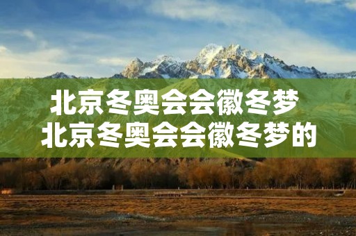 北京冬奥会会徽冬梦 北京冬奥会会徽冬梦的设计说明