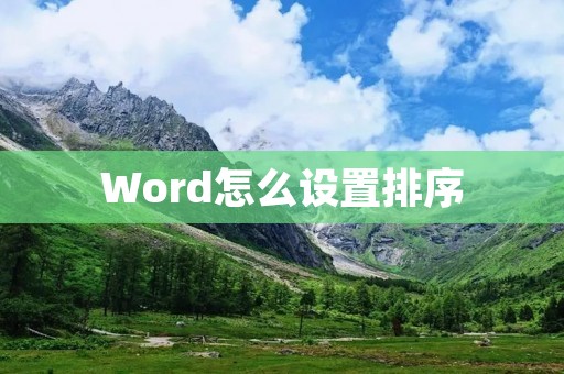 Word怎么设置排序 Word怎么设置排序