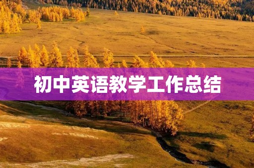 初中英语教学工作总结