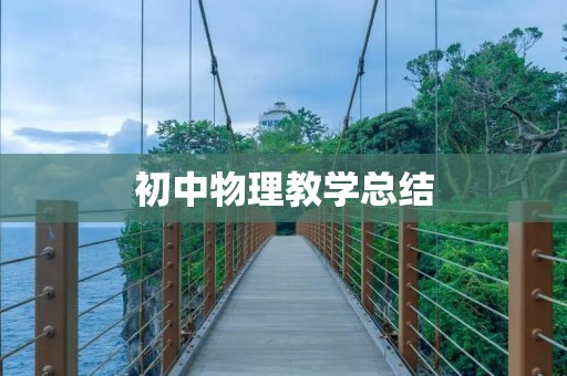 初中物理教学总结