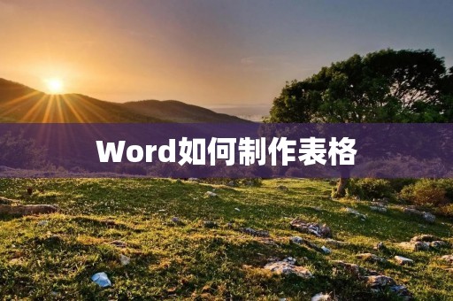 Word如何制作表格 Word如何制作表格