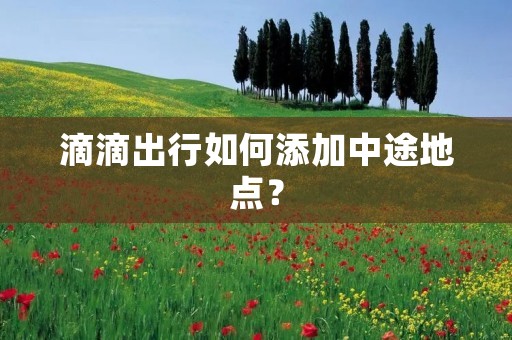 滴滴出行如何添加中途地点? 滴滴出行如何添加中途地点?