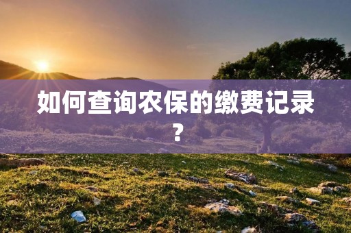 如何查询农保的缴费记录? 如何查询农保的缴费记录?
