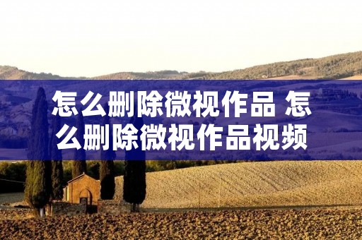 怎么删除微视作品 怎么删除微视作品视频