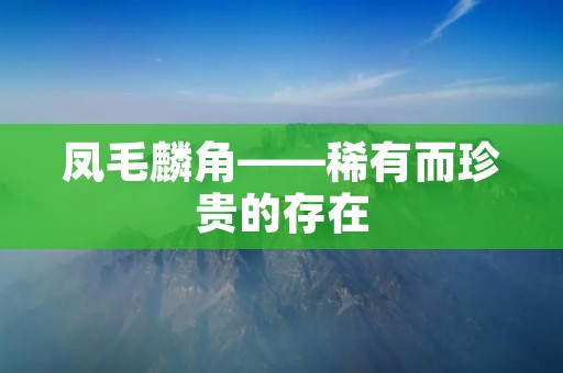 凤毛麟角——稀有而珍贵的存在 凤毛麟角——稀有而珍贵的存在