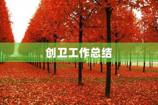 创卫工作总结：建设美好城市的必要手段