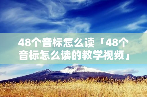 48个音标怎么读「48个音标怎么读的教学视频」