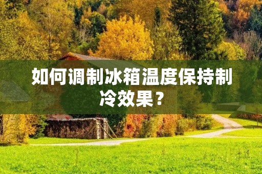 如何调制冰箱温度保持制冷效果? 如何调制冰箱温度保持制冷效果?