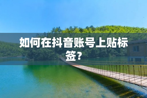 如何在抖音账号上贴标签? 如何在抖音账号上贴标签?